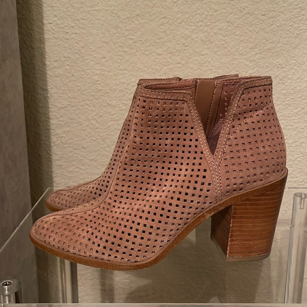 1. State Pink Suede Booties